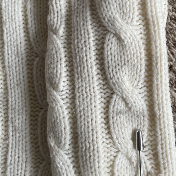 Vintage SILTON CALIFORNIA Cream Cable Knit Reindeer Fair Isle Sweater Pullover - Picture 8 of 11